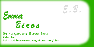 emma biros business card